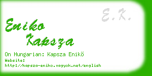 eniko kapsza business card